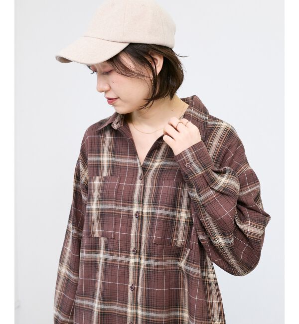  「《手洗い可能》チェックオーバーシャツ」|シャツ・ブラウス|