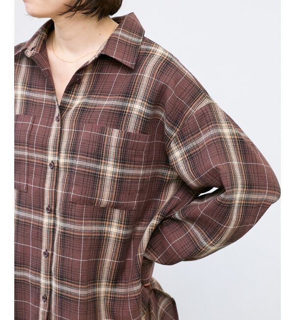  「《手洗い可能》チェックオーバーシャツ」|シャツ・ブラウス|