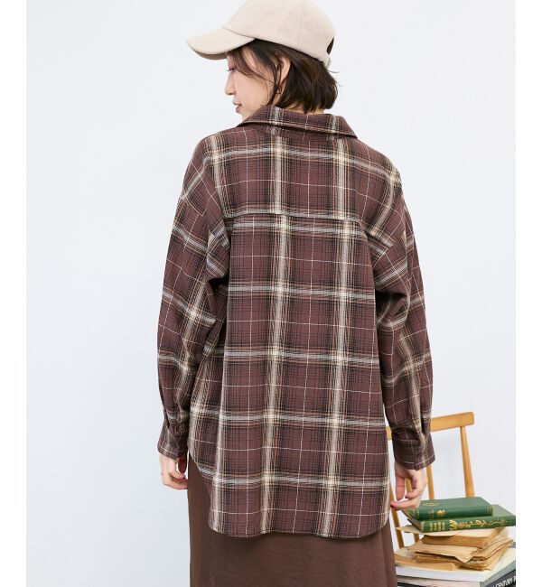  「《手洗い可能》チェックオーバーシャツ」|シャツ・ブラウス|
