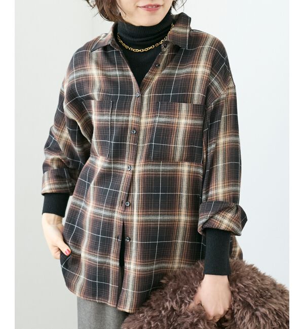  「《手洗い可能》チェックオーバーシャツ」|シャツ・ブラウス|
