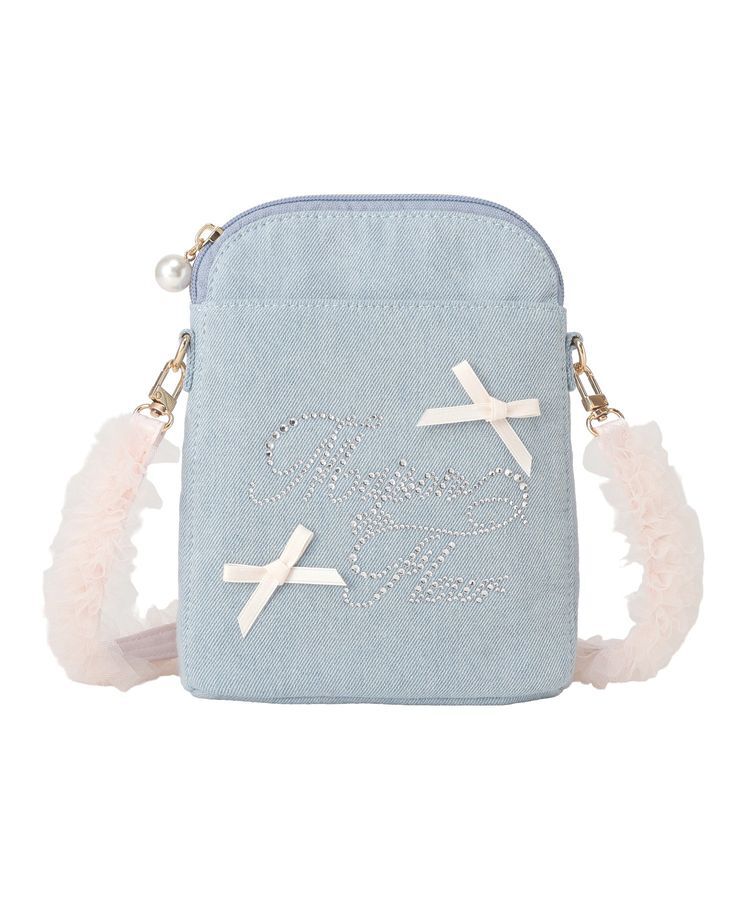 Maison de FLEUR「ラインストーンデニムチュールショルダーバッグ」|ショルダー・メッセンジャー|
