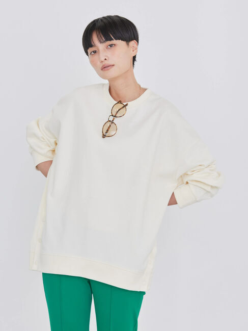  「サイドボタンポンチプルオーバー」|Tシャツ・カットソー|アイボリー