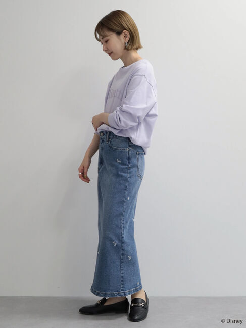  「Mickey/刺繍デニムスカート」|スカート|