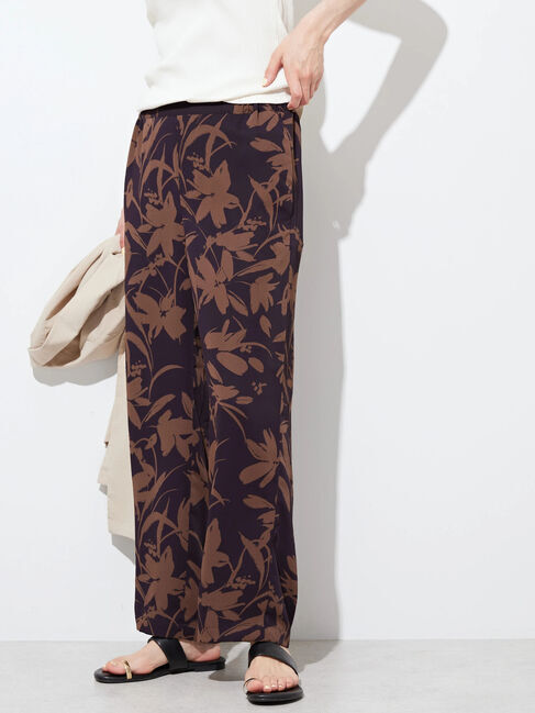 AMERICAN HOLIC「サラッとLeafモチーフパンツ」|その他|ブラウン