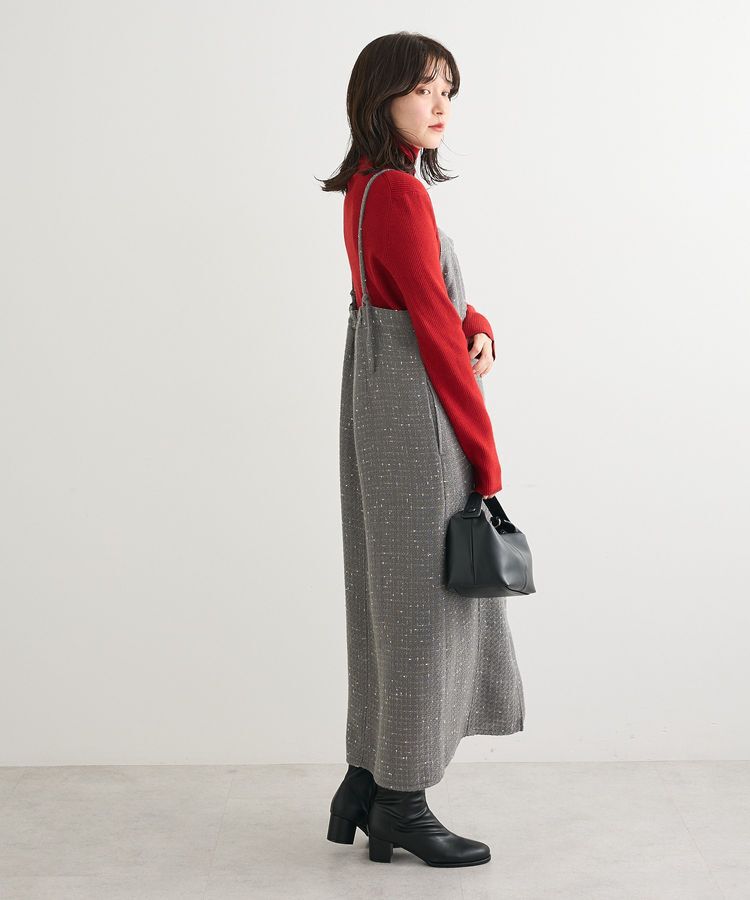 Green Parks「フロントZIPツイードキャミワンピース」|ワンピース|