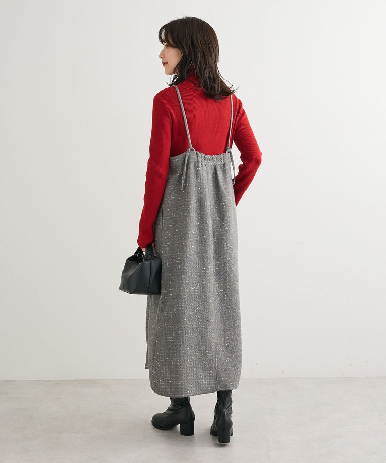 Green Parks「フロントZIPツイードキャミワンピース」|ワンピース|