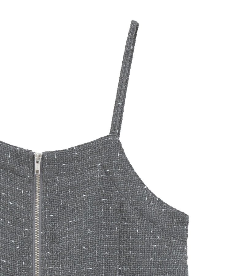 Green Parks「フロントZIPツイードキャミワンピース」|ワンピース|