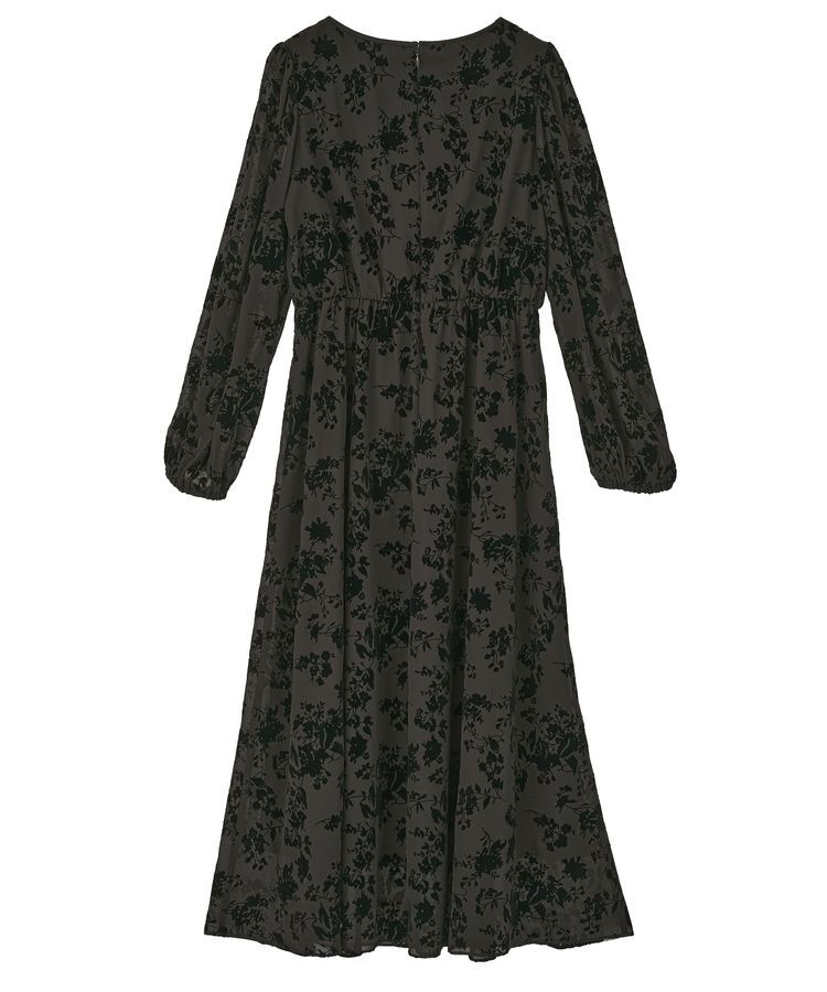 YECCA VECCA「ボタニカル柄フロッキープリントワンピース」|ワンピース|