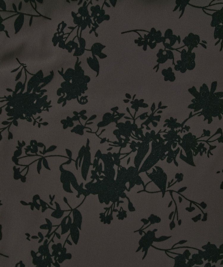 YECCA VECCA「ボタニカル柄フロッキープリントワンピース」|ワンピース|