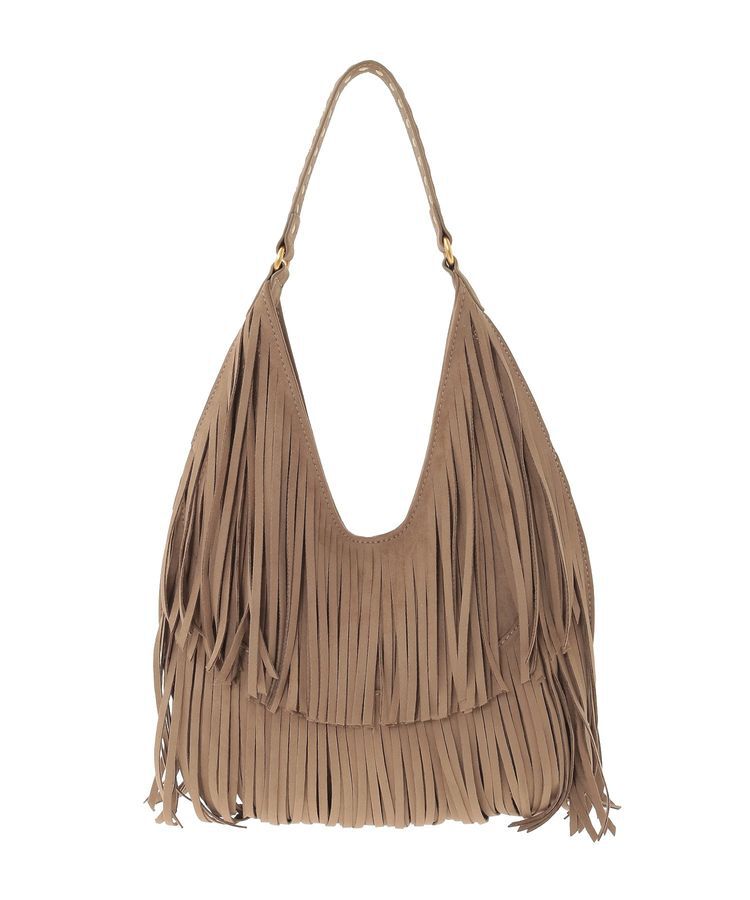 YECCA VECCA「【cache cache】スエードフリンジセミショルダー」|ショルダー・メッセンジャー|