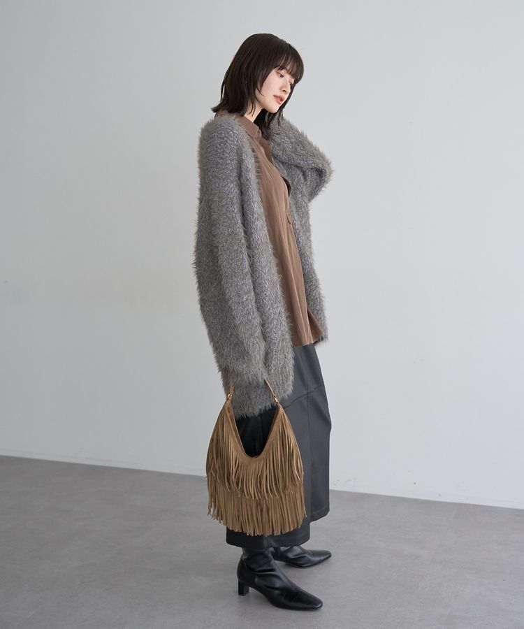 YECCA VECCA「【cache cache】スエードフリンジセミショルダー」|ショルダー・メッセンジャー|