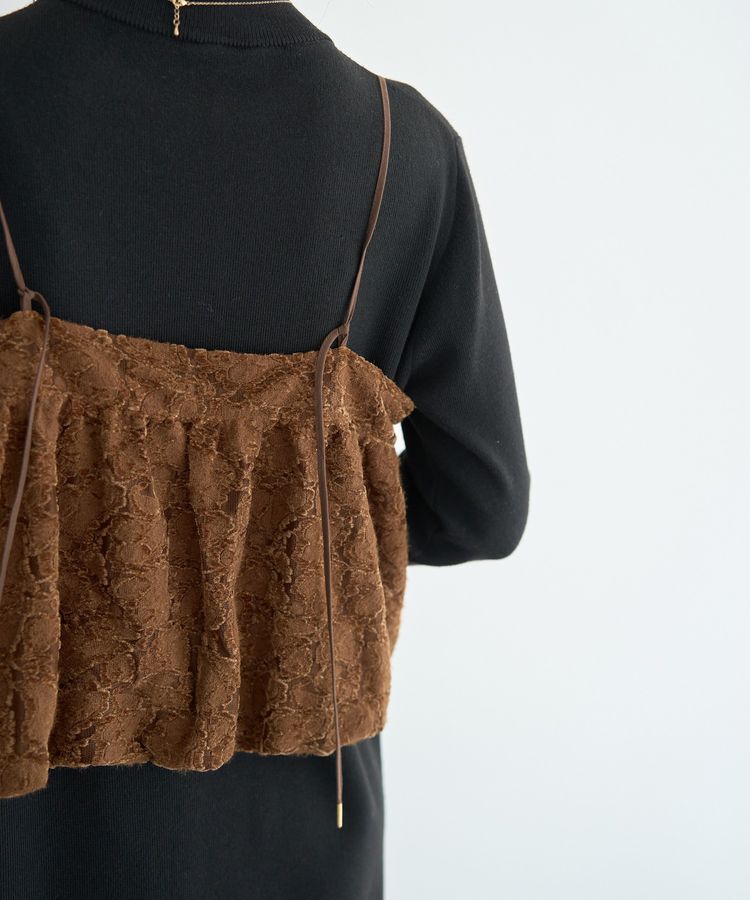 YECCA VECCA「【2点SET】バルーンキャミ付きニットワンピース」|ワンピース|