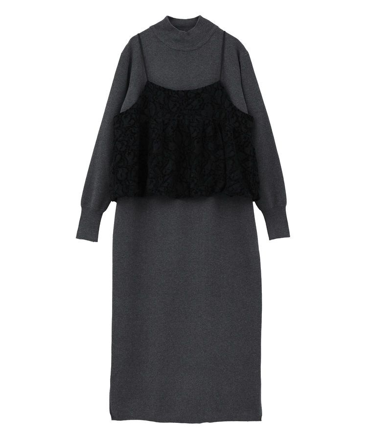 YECCA VECCA「【2点SET】バルーンキャミ付きニットワンピース」|ワンピース|