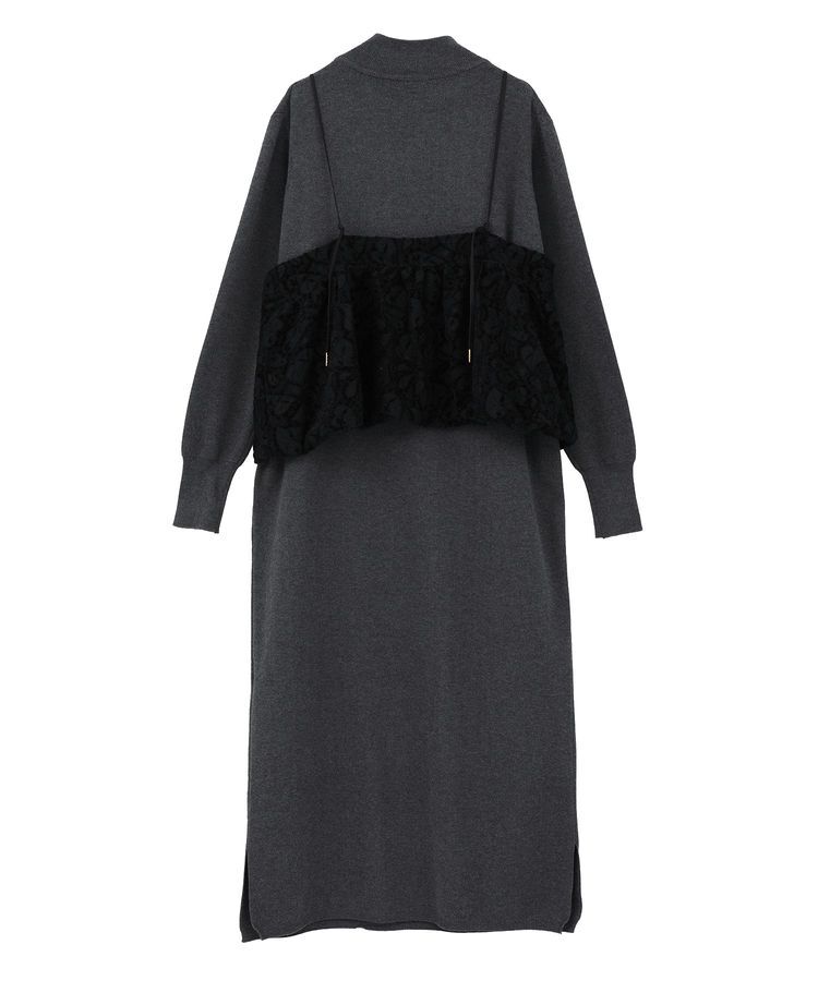 YECCA VECCA「【2点SET】バルーンキャミ付きニットワンピース」|ワンピース|