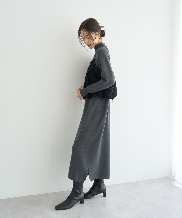 YECCA VECCA「【2点SET】バルーンキャミ付きニットワンピース」|ワンピース|