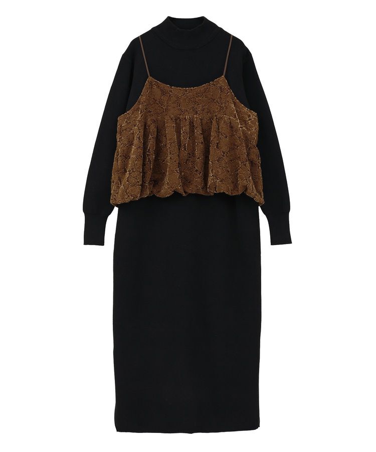 YECCA VECCA「【2点SET】バルーンキャミ付きニットワンピース」|ワンピース|