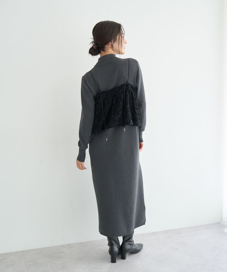 YECCA VECCA「【2点SET】バルーンキャミ付きニットワンピース」|ワンピース|