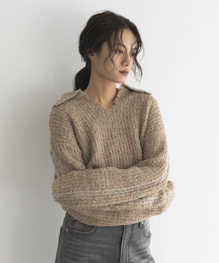 GARAGE OF GOOD CLOTHING「襟付モヘアニットプルオーバー」|ニット・セーター|