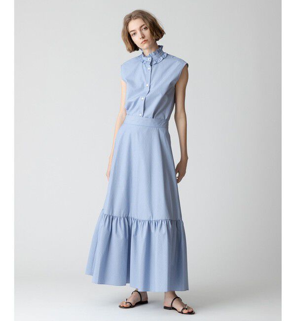 allureville「【セットアップ対応可能】ストライプアシメギャザースカート」|スカート|