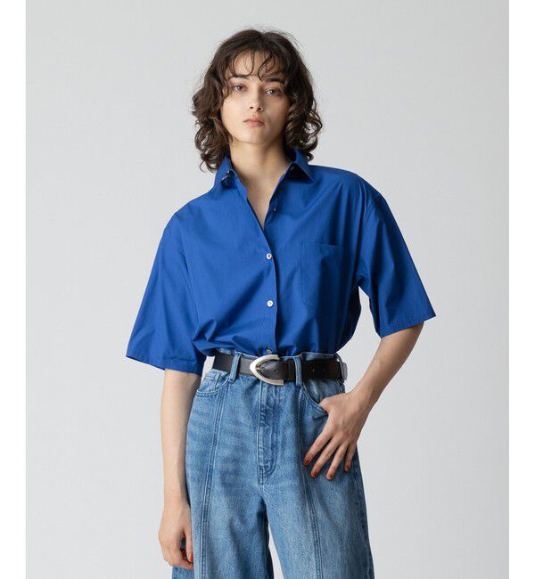 allureville「コットンブロードオーバーシャツ」|シャツ・ブラウス|ブルー