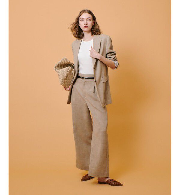 allureville「リネンライクタックワイドパンツ」|チノ|