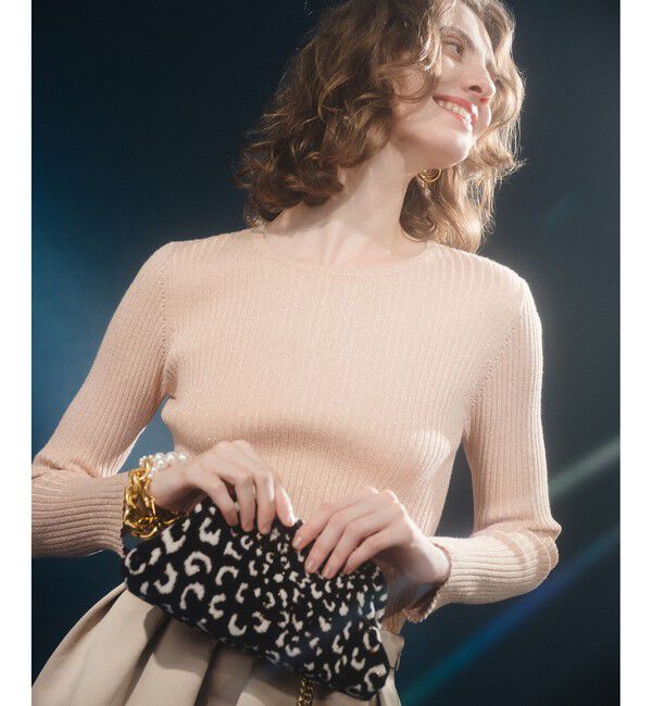 LOULOU WILLOUGHBY「【LOULOU WILLOUGHBY】LAME RIBプルオーバー」|ニット・セーター|ピンク