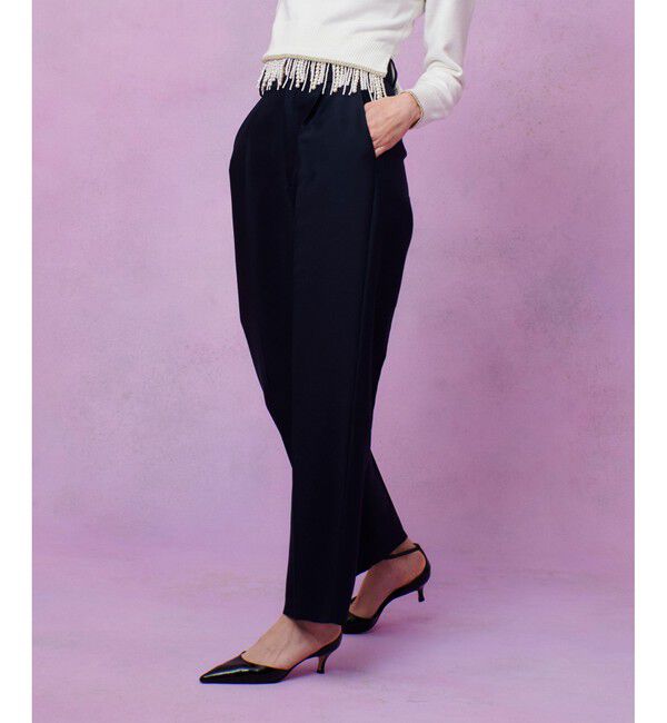 LOULOU WILLOUGHBY「【LOULOU WILLOUGHBY】シルクウールツイルタックパンツ」|チノ|