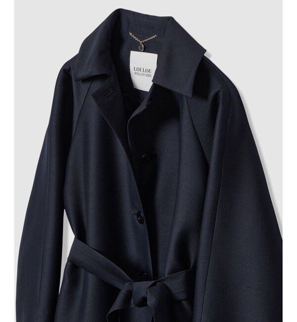 LOULOU WILLOUGHBY「【LOULOU WILLOUGHBY】シルクウールツイルロングコート」|ダッフルコート|