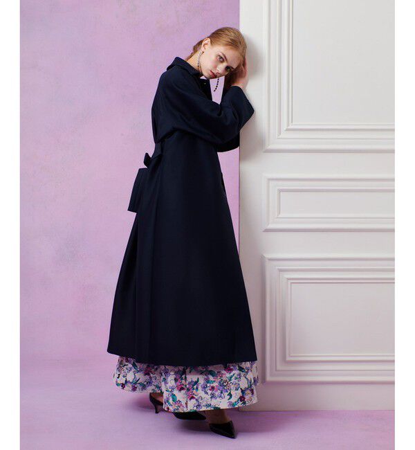 LOULOU WILLOUGHBY「【LOULOU WILLOUGHBY】シルクウールツイルロングコート」|ダッフルコート|