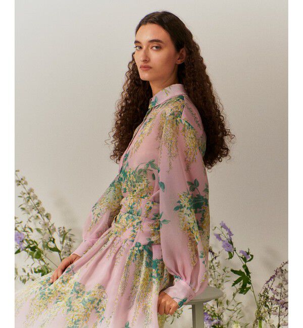 LOULOU WILLOUGHBY「【LOULOU WILLOUGHBY】RATTIオーガンフラワーブラウス」|シャツ・ブラウス|ピンク