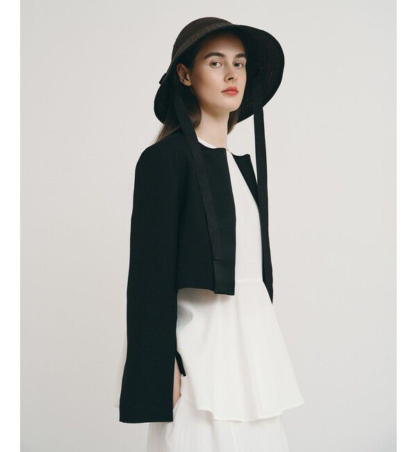 allureville「【ATELIER Line】ノーカラーボレロジャケット」|ノーカラージャケット|