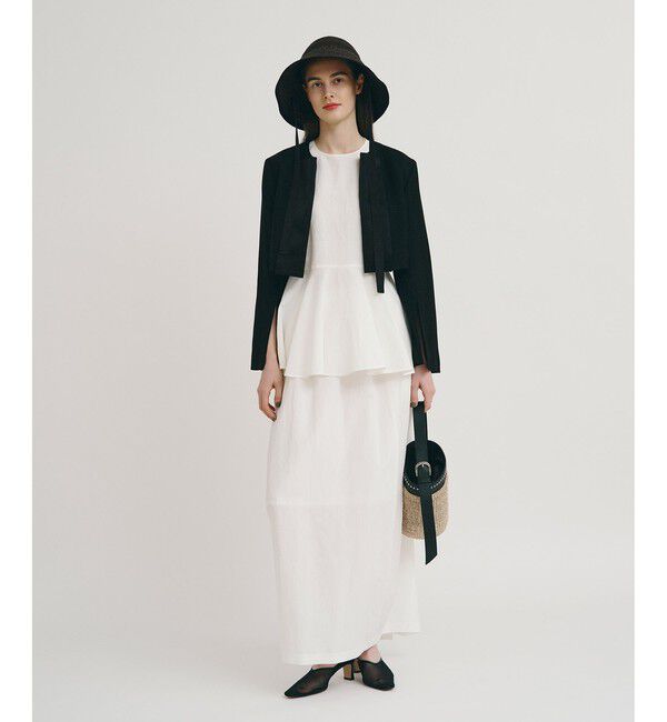 allureville「【ATELIER Line】ノーカラーボレロジャケット」|ノーカラージャケット|