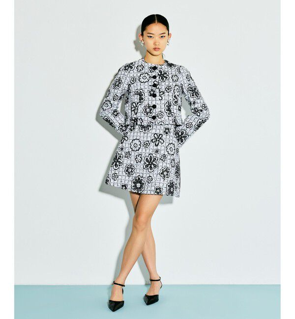 LOULOU WILLOUGHBY「【LOULOU WILLOUGHBY】MALHIA ツイードミニスカート」|スカート|ブラック系