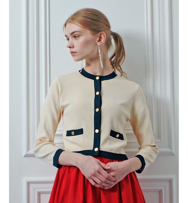 LOULOU WILLOUGHBY「◇【LOULOU WILLOUGHBY】バイカラーコンパクトカーディガン」|カーディガン|