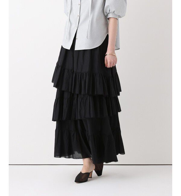allureville「イレギュラーティアードスカート」|スカート|ブラック