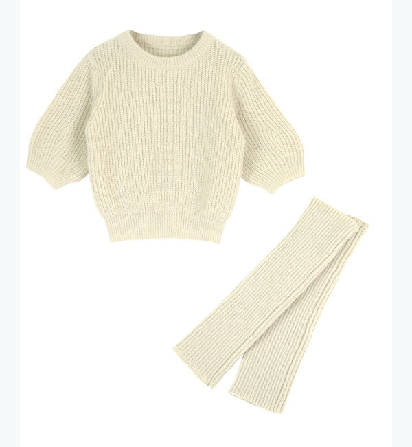 titivate「アームウォーマー付パフスリーブニット」|ニット・セーター|