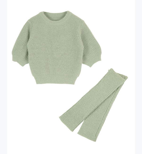 titivate「アームウォーマー付パフスリーブニット」|ニット・セーター|