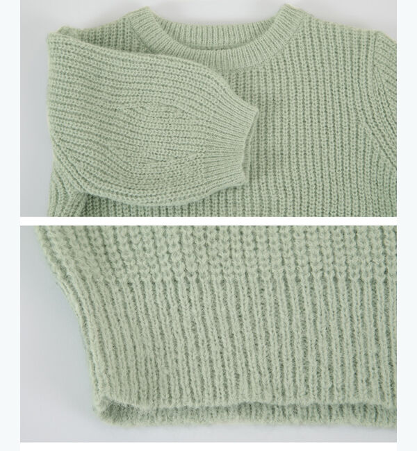 titivate「アームウォーマー付パフスリーブニット」|ニット・セーター|