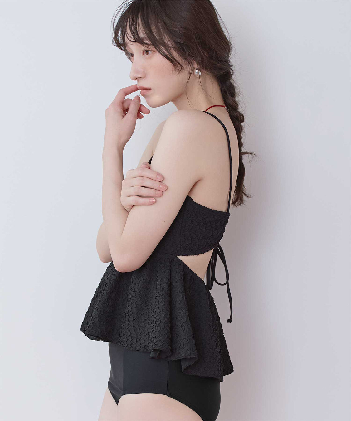 SEA DRESS「立体ジャガードペプラムフレアビキニ/水着」|ビキニ|