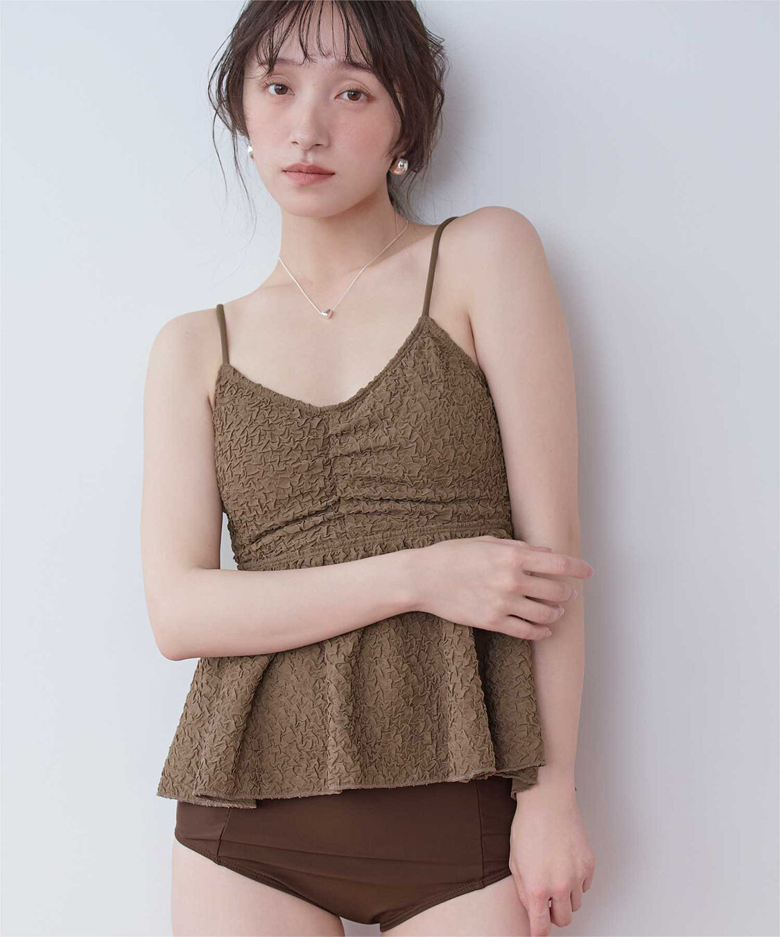 SEA DRESS「立体ジャガードペプラムフレアビキニ/水着」|ビキニ|