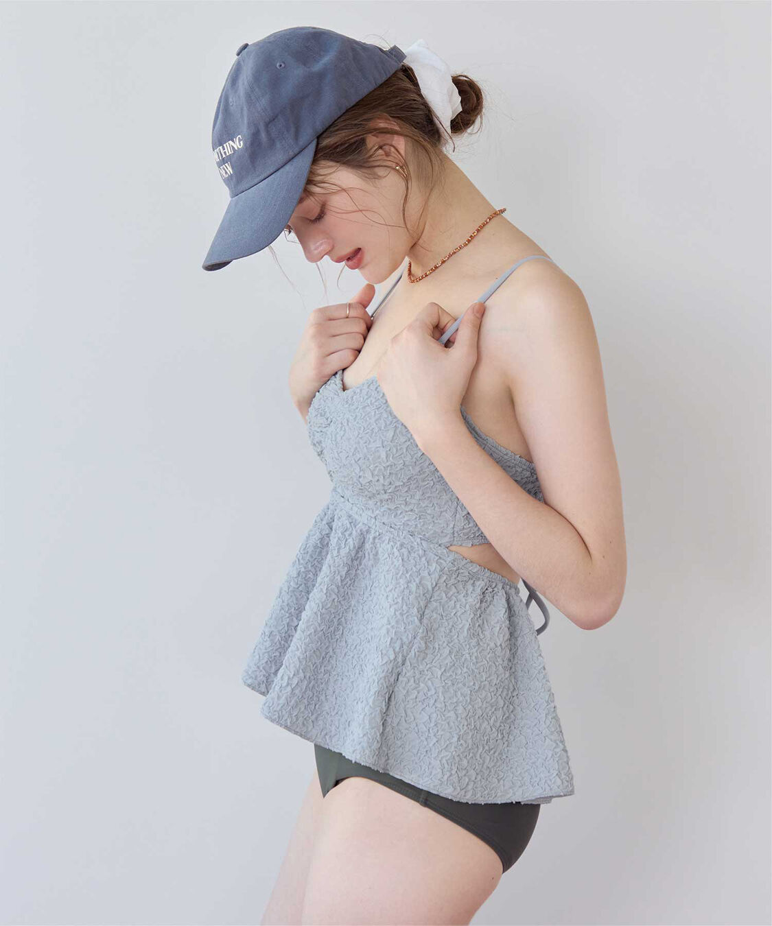 SEA DRESS「立体ジャガードペプラムフレアビキニ/水着」|ビキニ|