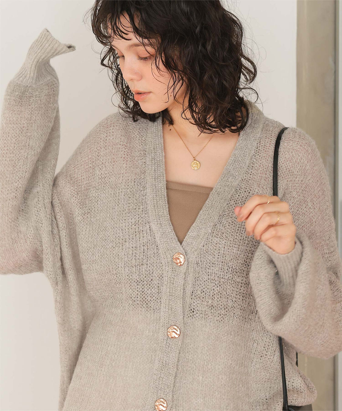 titivate「モヘアライクシアーニットカーディガン」|カーディガン|