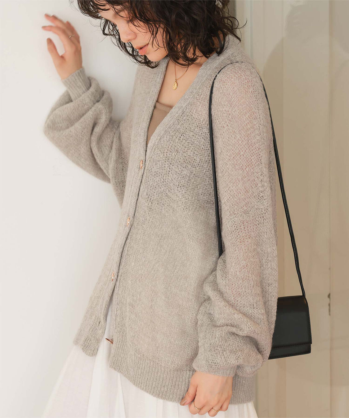 titivate「モヘアライクシアーニットカーディガン」|カーディガン|