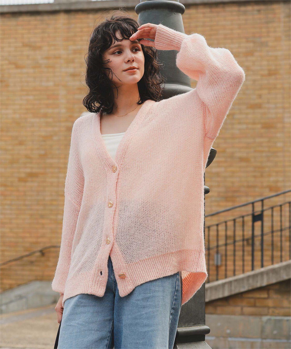 titivate「モヘアライクシアーニットカーディガン」|カーディガン|