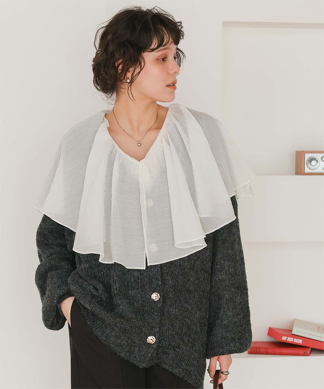 titivate「モヘアライクシアーニットカーディガン」|カーディガン|