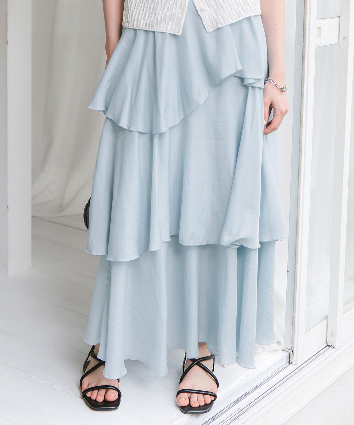 titivate「ランダムヘムティアードスカート」|スカート|ブルー