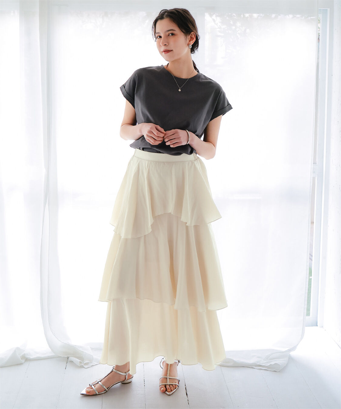 titivate「ランダムヘムティアードスカート」|スカート|