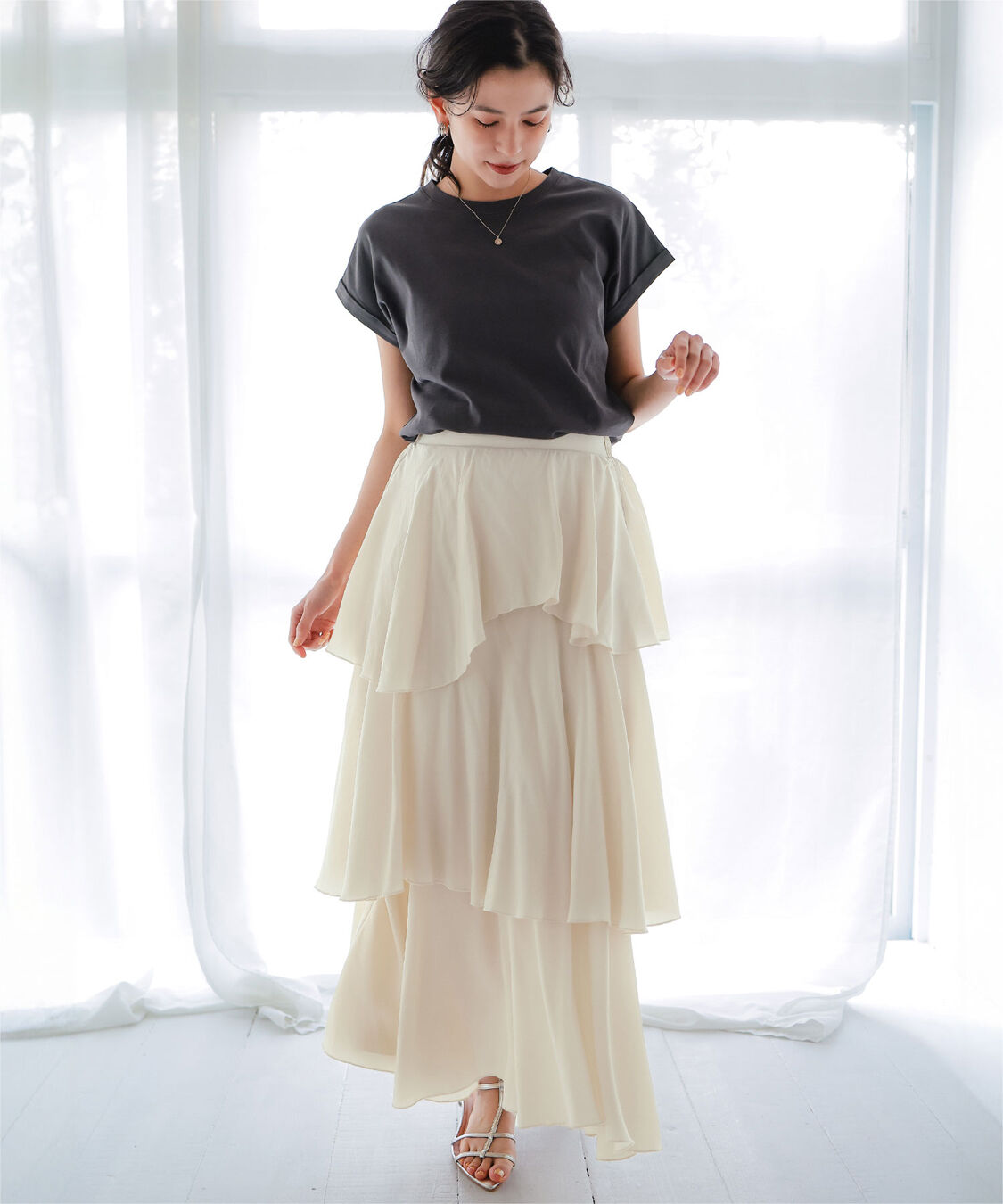 titivate「ランダムヘムティアードスカート」|スカート|