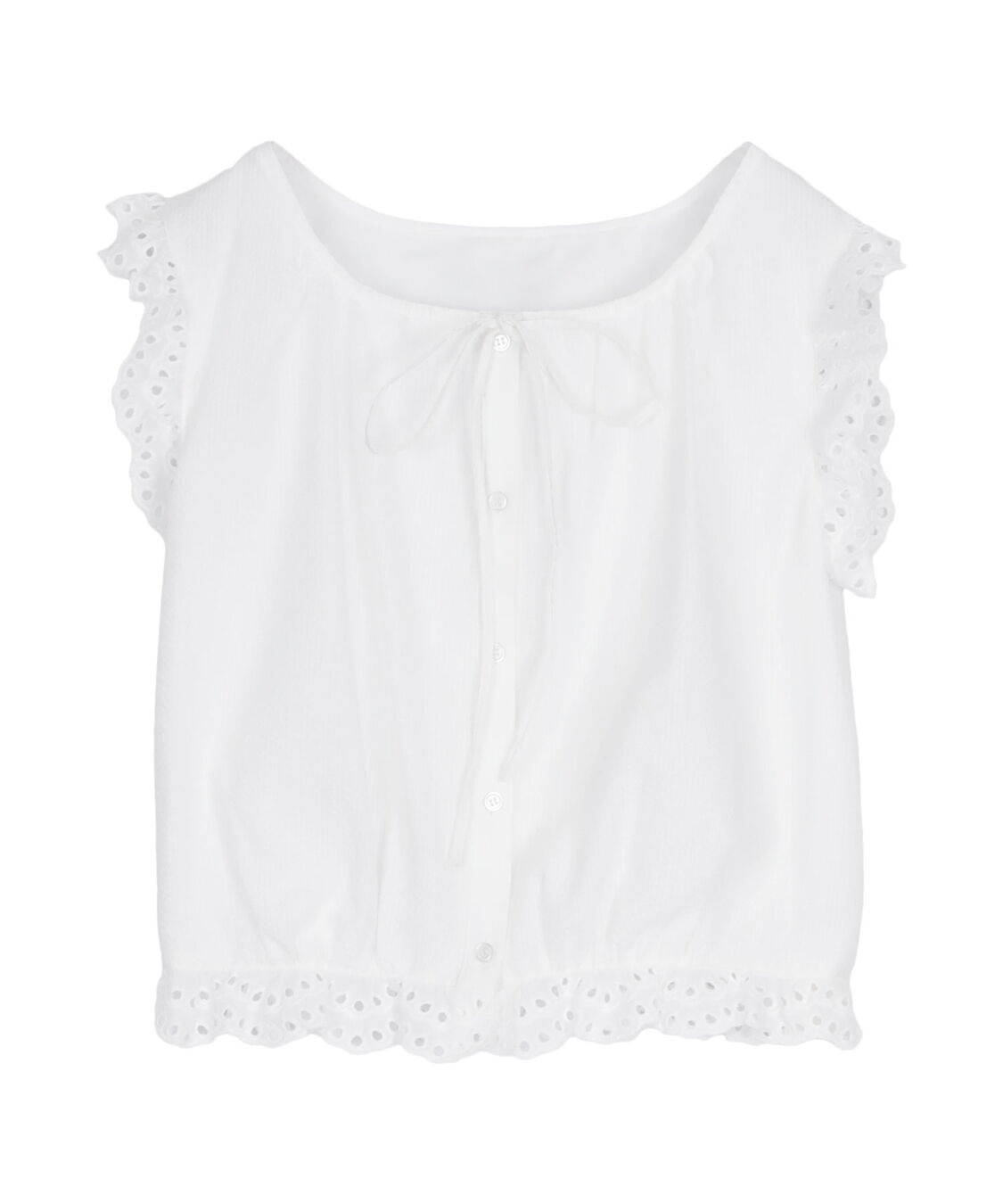 titivate「レースフリル付きノースリーブコンパクトブラウス」|シャツ・ブラウス|