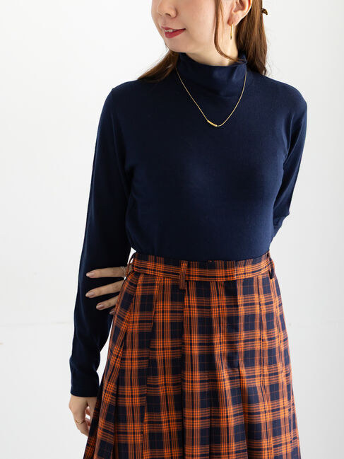 Te chichi「ライトタートルニット」|ニット・セーター|ネイビー